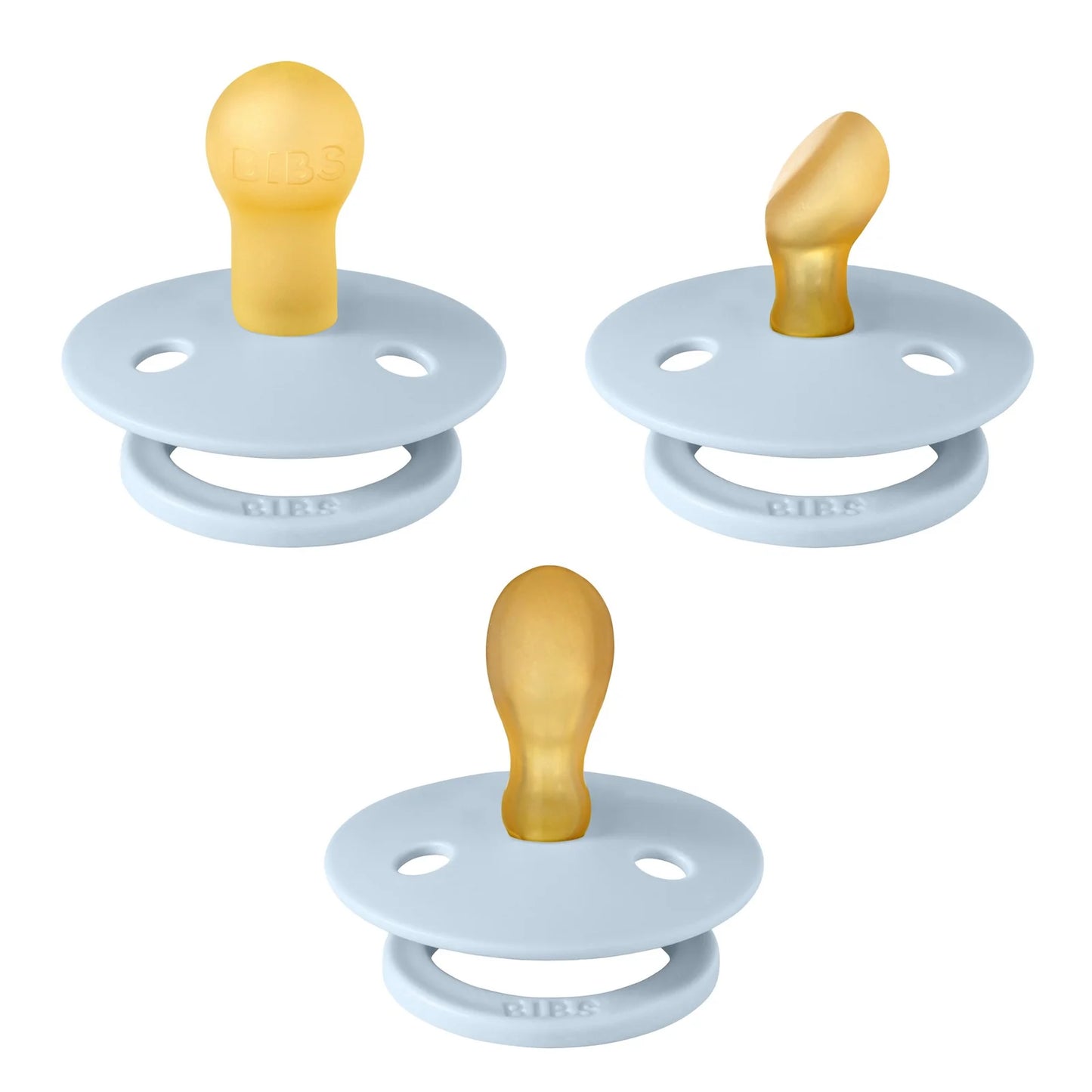 Bibs Natural Dummy Pacifier - Try It 3 Pack Anatomical, Round, Symmetrical