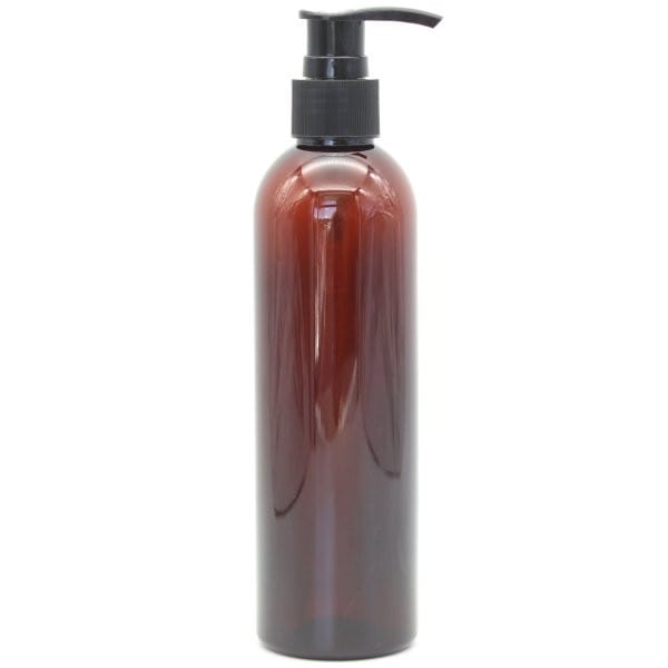 Amber PET Plastic Pump Bottle - 250ml