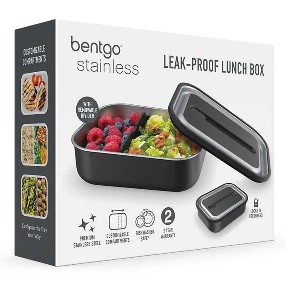 Bentgo Microwavable Stainless Steel Leak-proof Lunch Box 1200ml Black