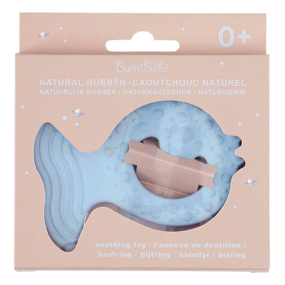 Bumi Bebe Natural Rubber Fish Teether - Sky Blue