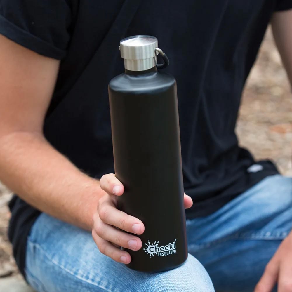 Cheeki 1L Stainless Steel Insulated Bottle - Matte Black