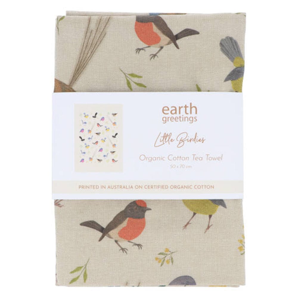 Earth Greetings Tea Towel - Little Birdies