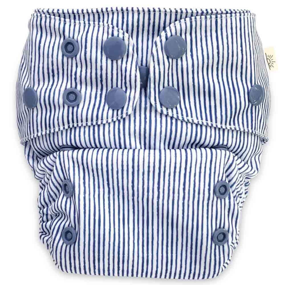 EcoNaps Modern Cloth Nappy - Indigo Pinstripe