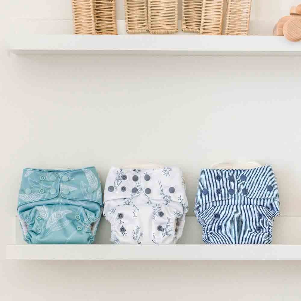 EcoNaps Modern Cloth Nappy - Indigo Pinstripe