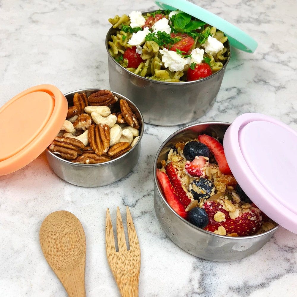 Ever Eco Stainless Steel Round Nesting Containers Set of 3 - Spring Pastels