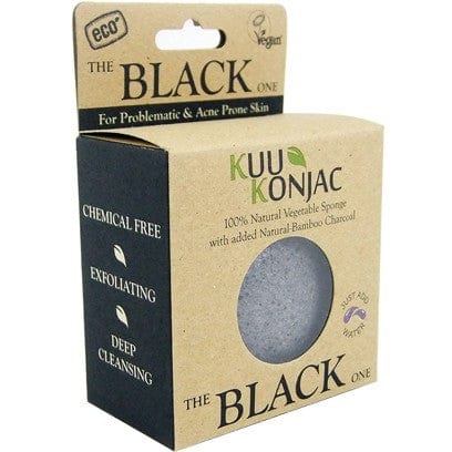 KUU Konjac sponge - bamboo charcoal for acne prone skin