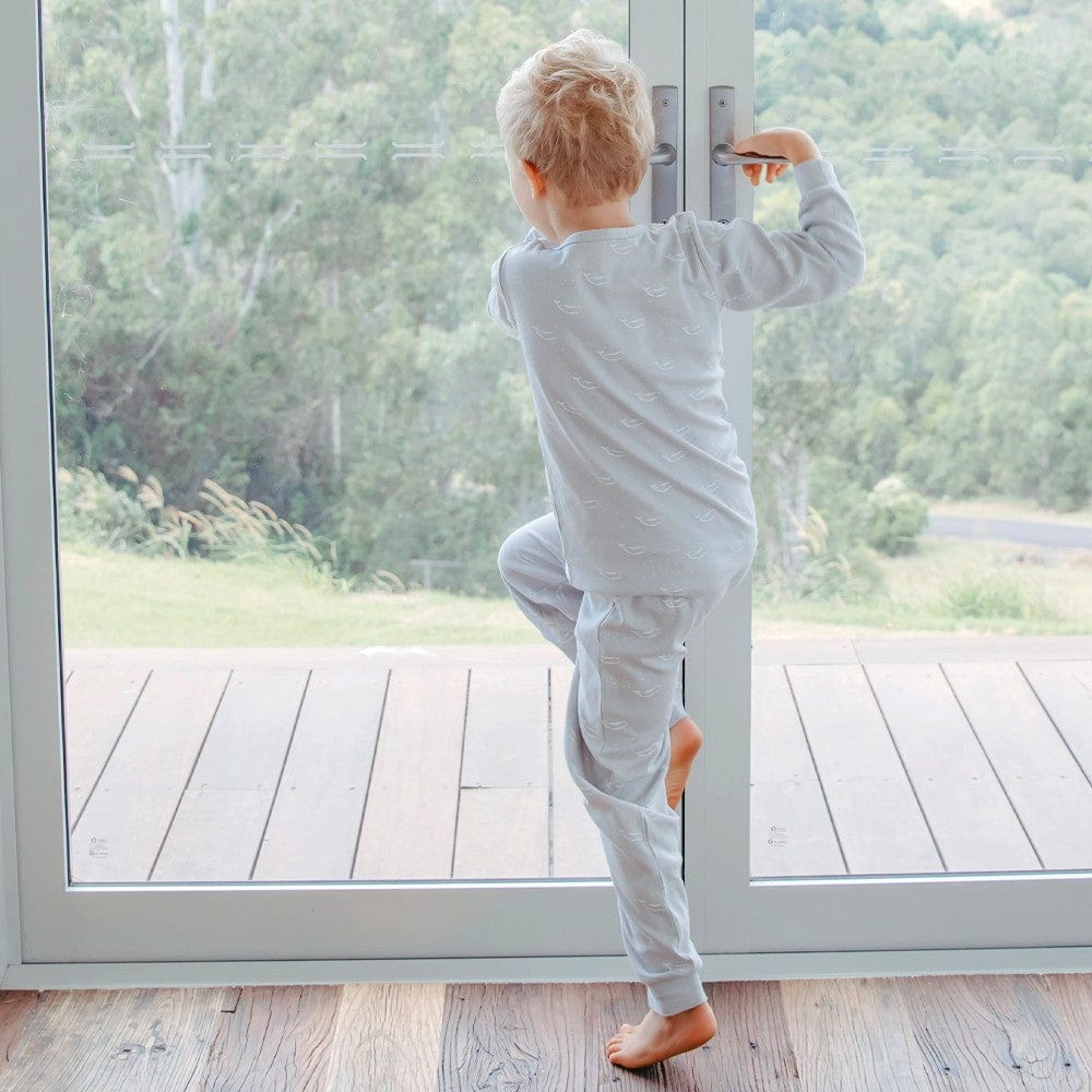 Buy 100% Organic Cotton Autumn/Winter Pyjama Set - Soft Stone Grey Tiny Wh  – Biome New Zealand Online