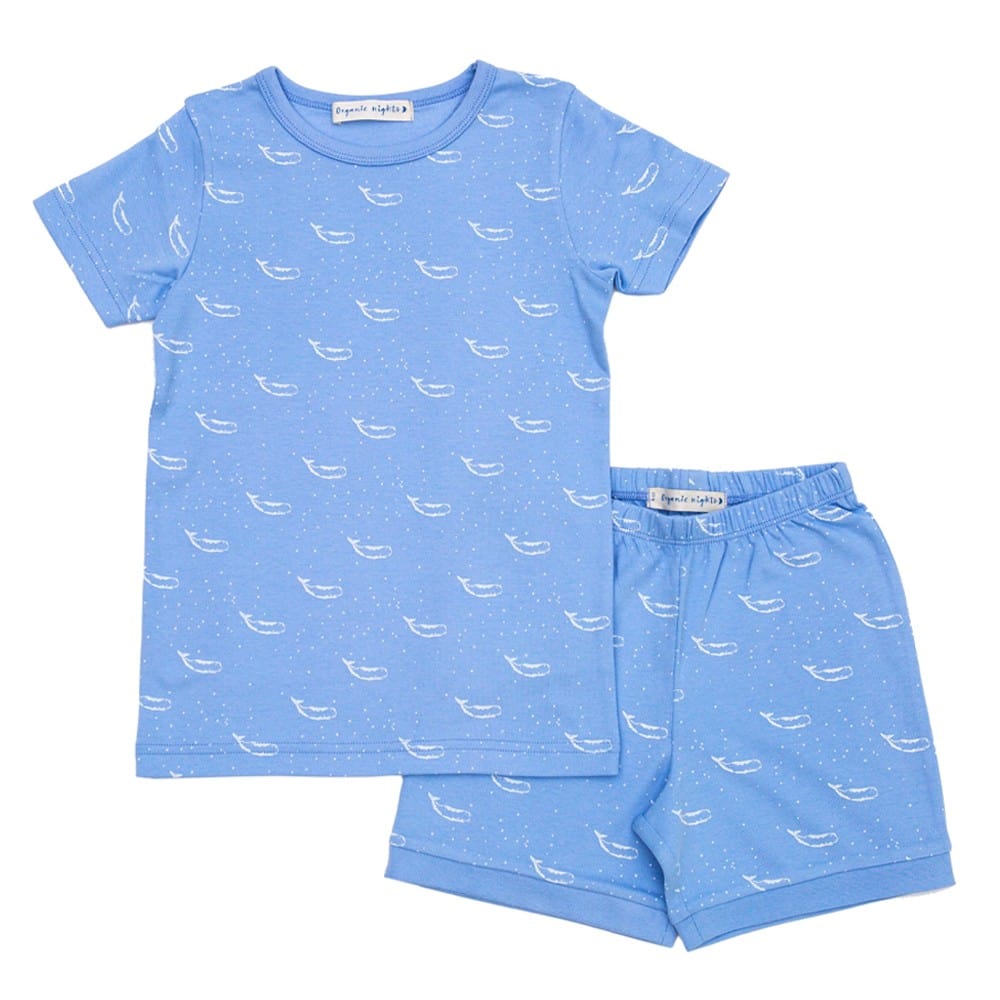 Organic Nights Childrens Short Pyjama Set - Tiny Whales