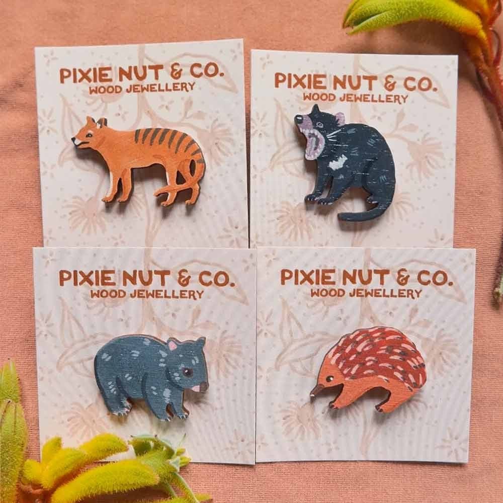 Pixie Nut and Co Echidna Brooch