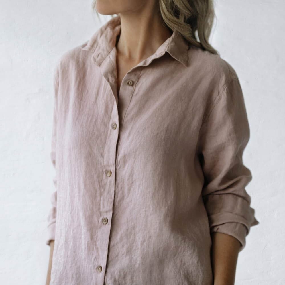 Seaside Tones Long Sleeve Shirt - Dusty Pink