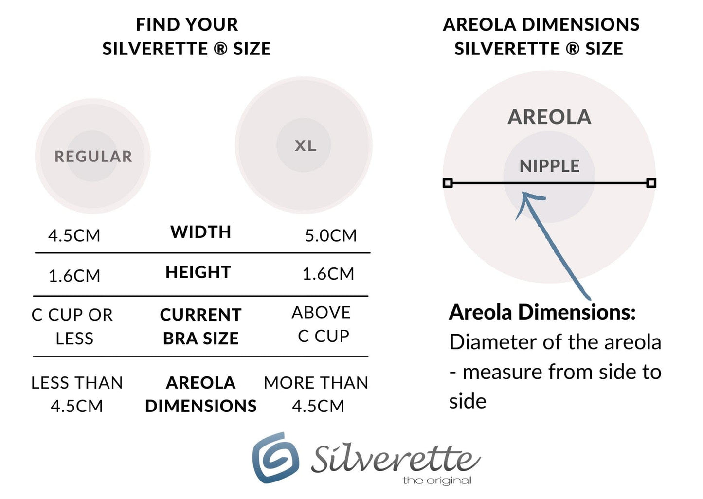 Silverette Silver Nursing Cups - Regular