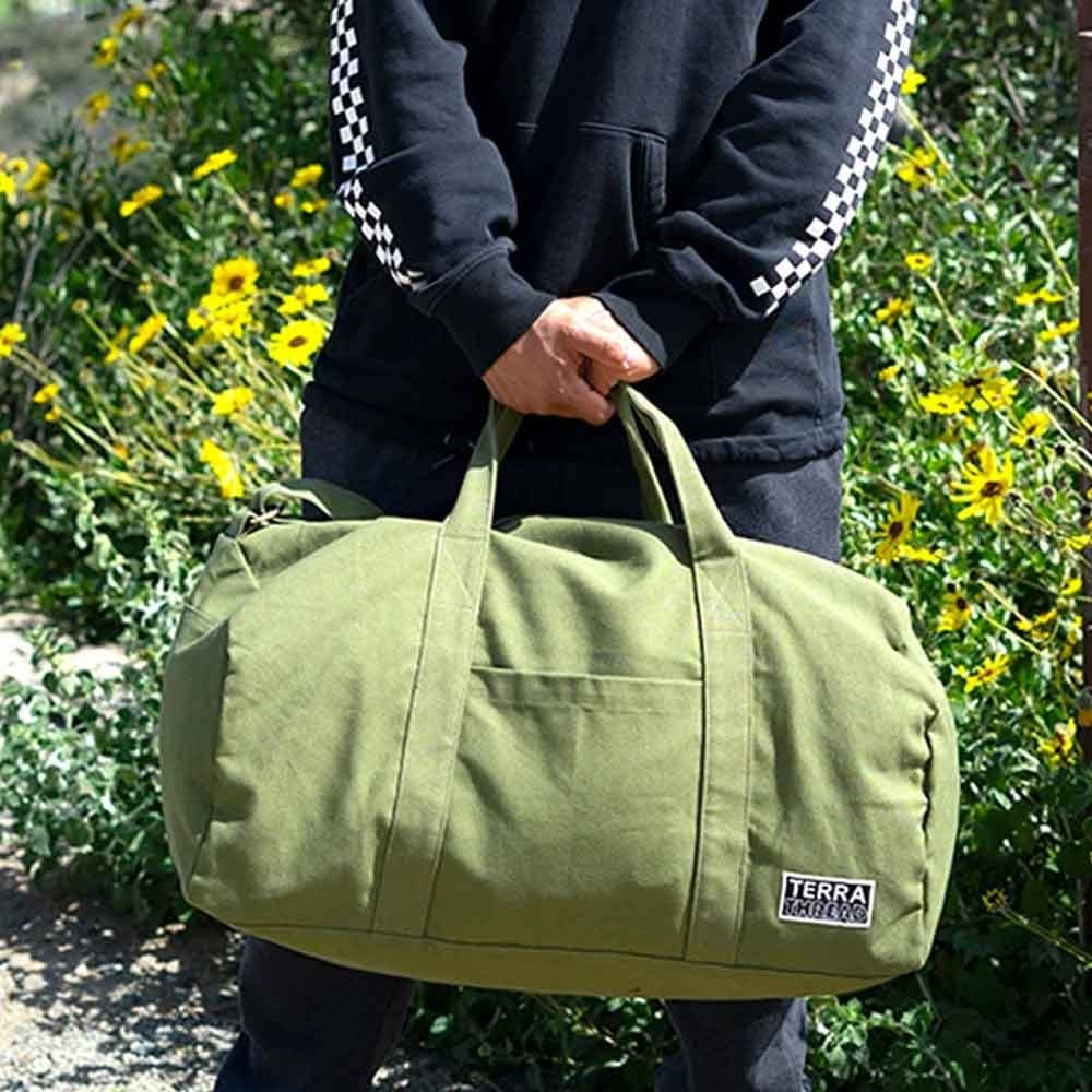 Terra Thread Organic Cotton Aarde Gym Bag - Olive Green