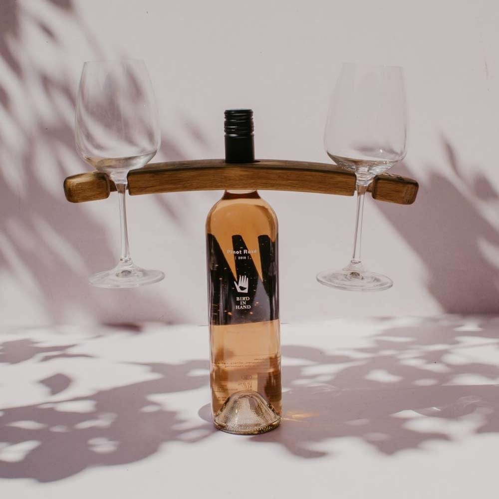 Winestains Wine Glass and Bottle Display