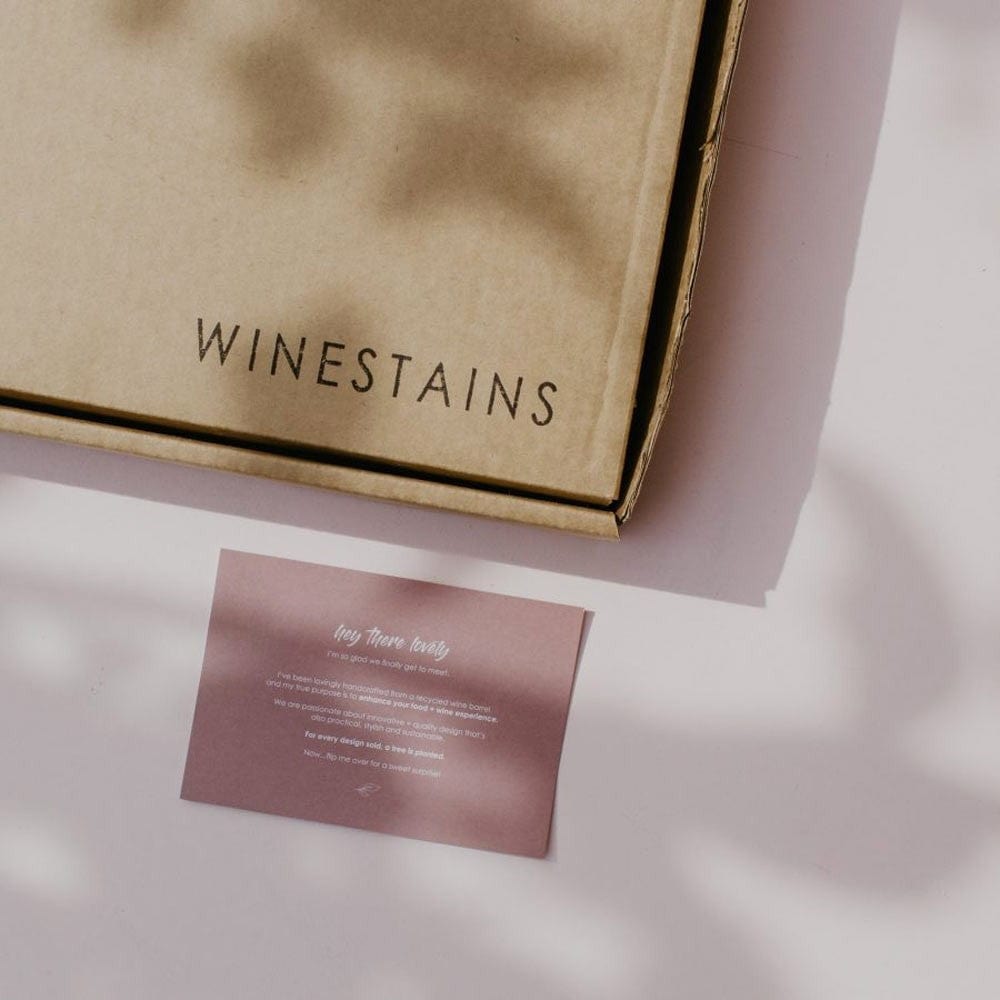 Winestains Wine Glass and Bottle Display