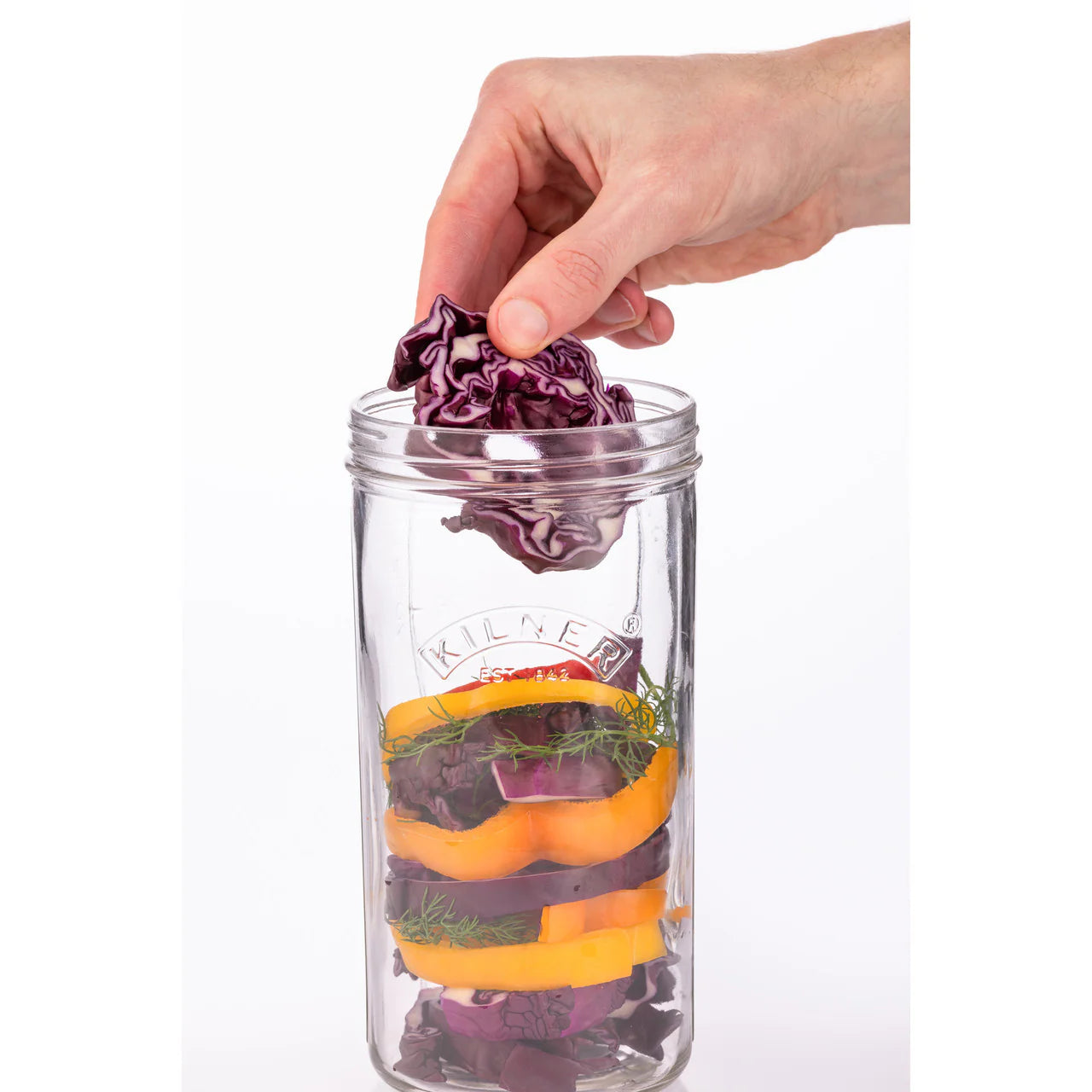 Kilner Wide Mouth Fermentation Set with 1L Jar, Airlock Lid, Weight