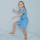 100% Organic Cotton Summer Short Pyjama Set - Tiny Whales Hydrangea Blue
