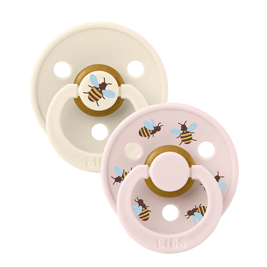 Bibs Round Natural Dummy Pacifier - Urban Garden - Bumblebee Ivory Mix