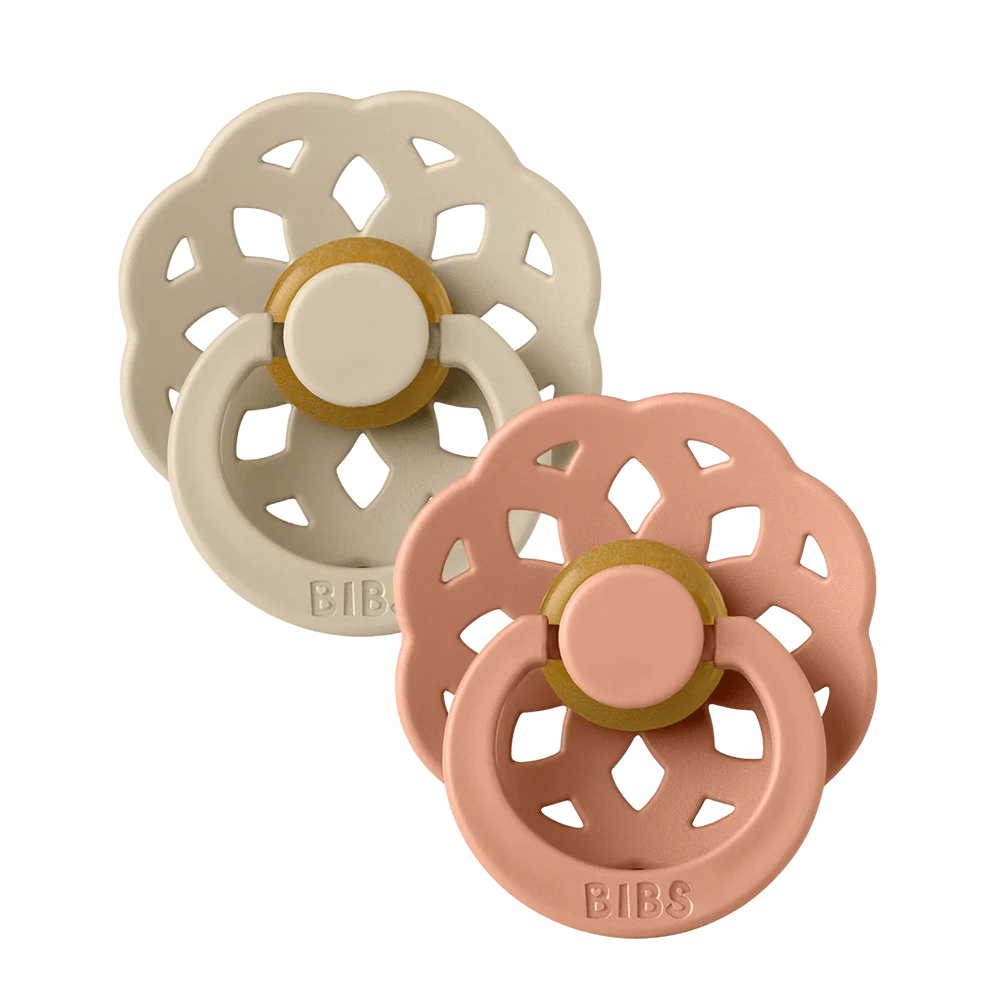 Bibs Round Boheme Natural Dummy Pacifier - Vanilla/Peach
