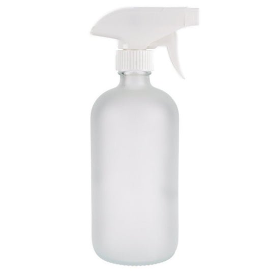 Frosted Glass Bottle with White Trigger Spray - 500ml