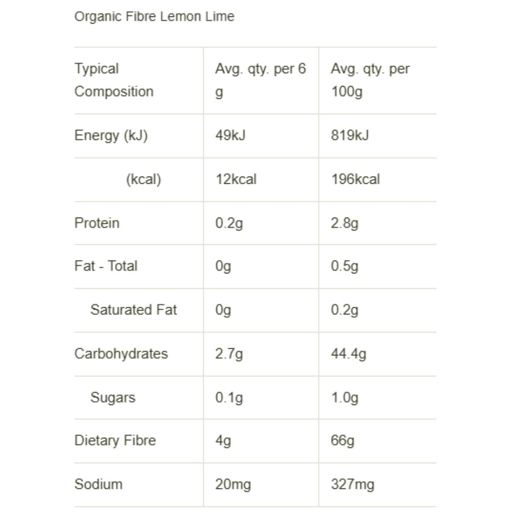AMAZONIA Raw Organic Fibre Lemon Lime 300g