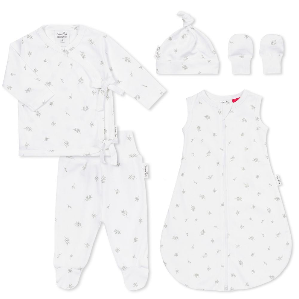 Aster & Oak 5 Piece Organic Cotton Gift Box Set - Little Leaf