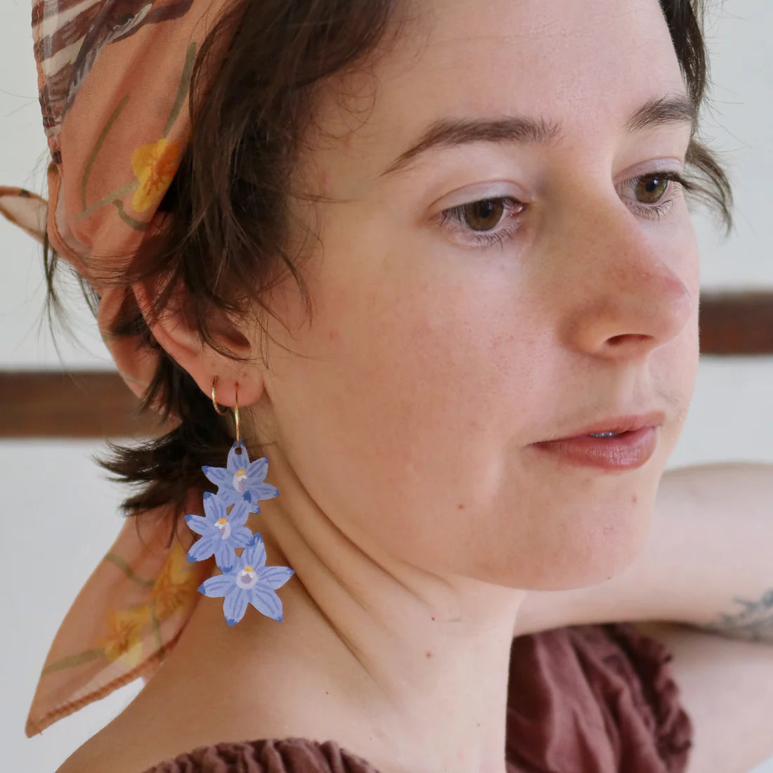 Pixie Nut & Co. Sun Orchid Hoop Earrings