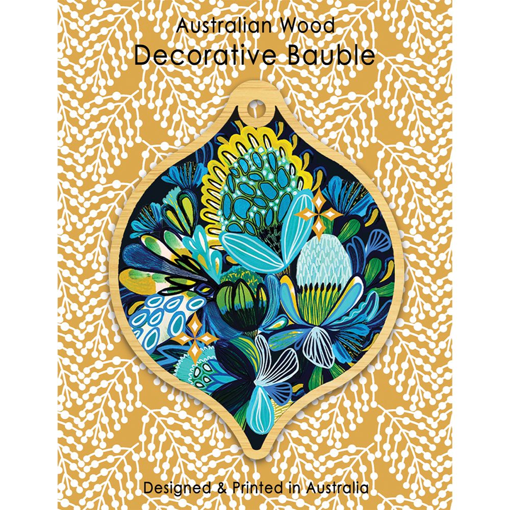 Aero Decorative Wooden Bauble - Azure Natives