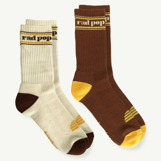 Banabe Oganic Cotton Crew Sock 2pk - Rad Pop