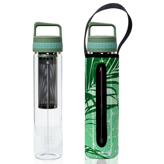 BBBYO Glass Tea Brew Bottle 750ml - Matcha Print