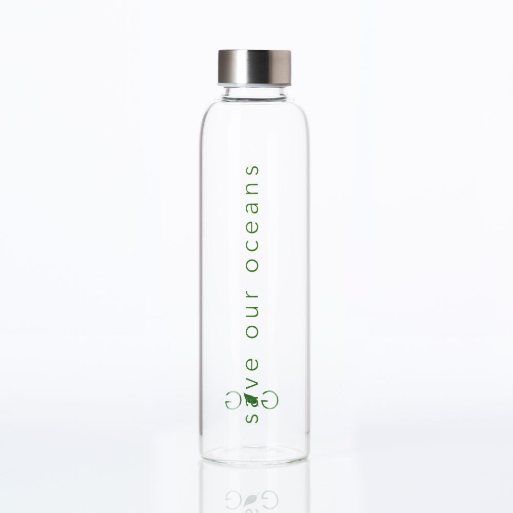 BBBYO Glass Water Bottle with Cover 570mL - Spiral