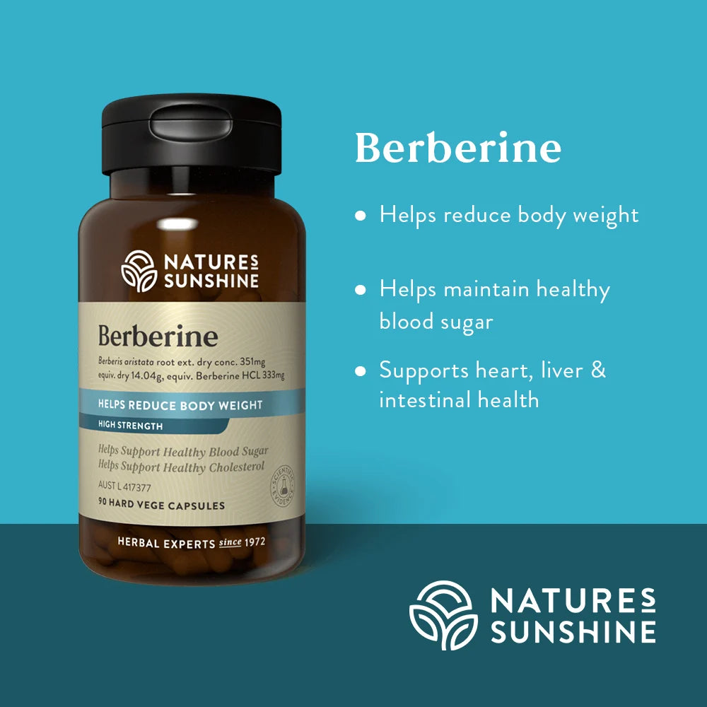 Nature's Sunshine Berberine (Supports Healthy Blood Sugar & Cholestoral) 90 Hard Vege Capsules
