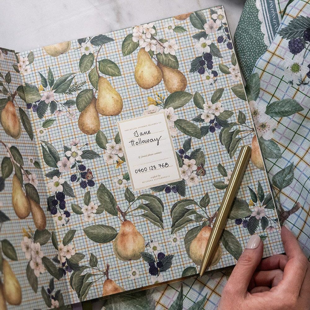 Bespoke Letterpress Heirloom Recipe Book Journal