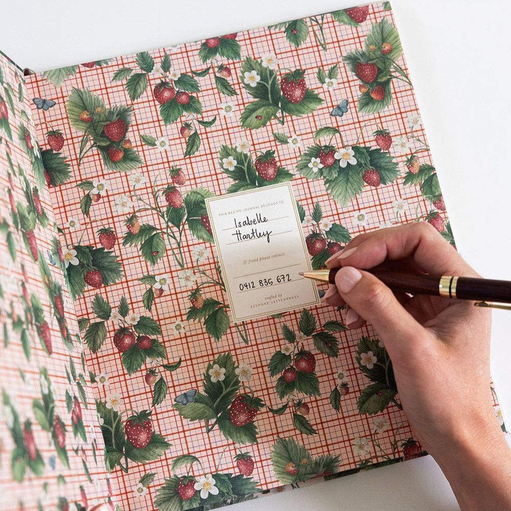 Bespoke Letterpress Heirloom Recipe Book Journal