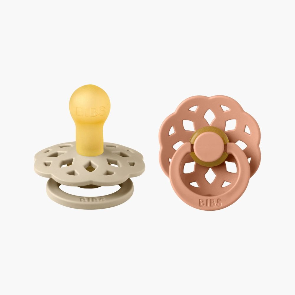 Bibs Round Boheme Natural Dummy Pacifier - Vanilla/Peach