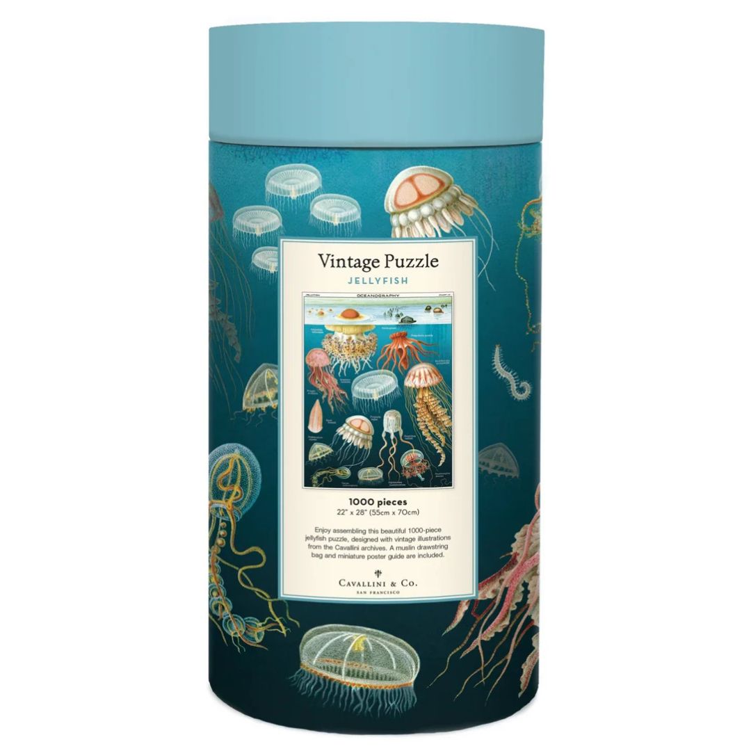 Cavallini Vintage Jigsaw Puzzle 1000 Piece - Jellyfish