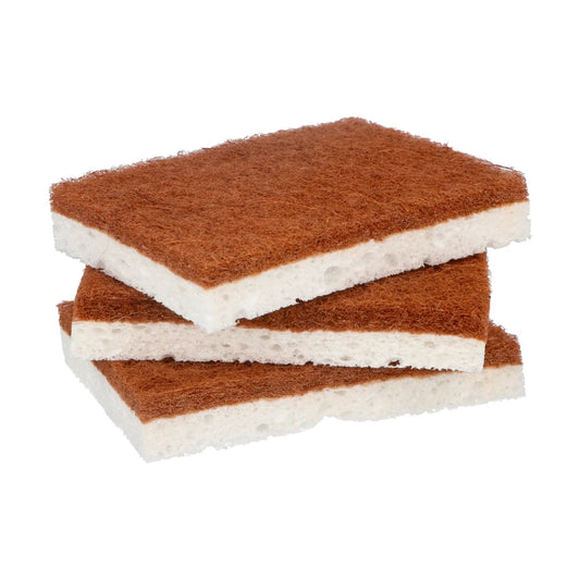 Green Essentials Cellulose Sponge & Coconut Scrubber - 3 Pack