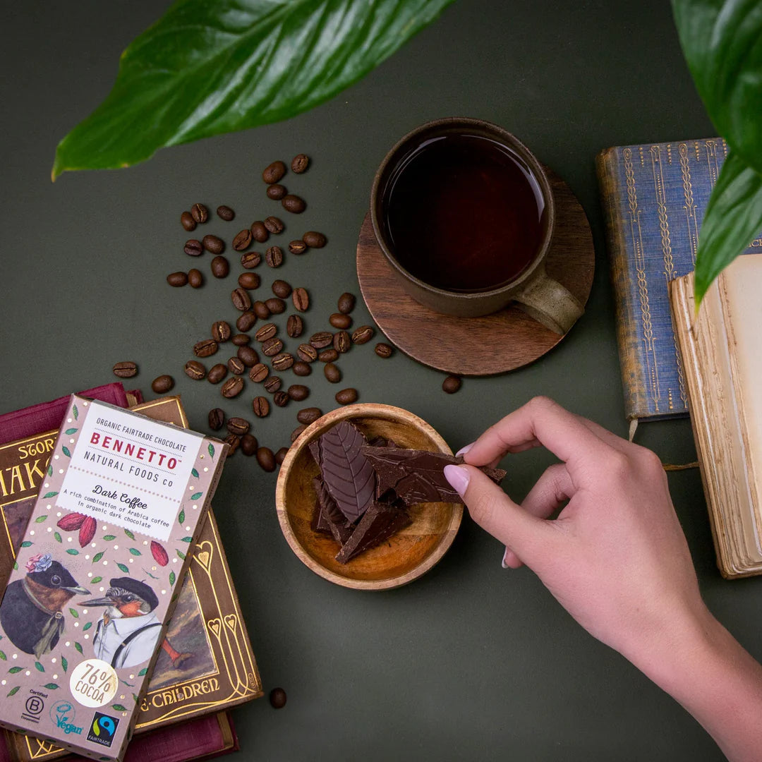 Bennetto Organic Choc Dark Chocolate 80g- Dark Coffee