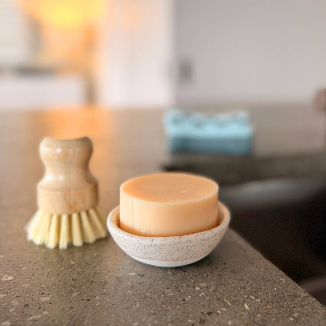Dishwash Soap Round & Ceramic Bowl Duo