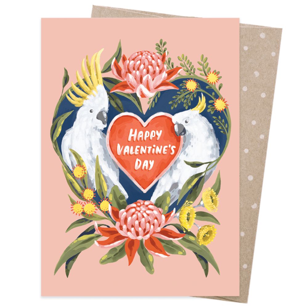 Earth Greetings Card - Cockatoo Valentine