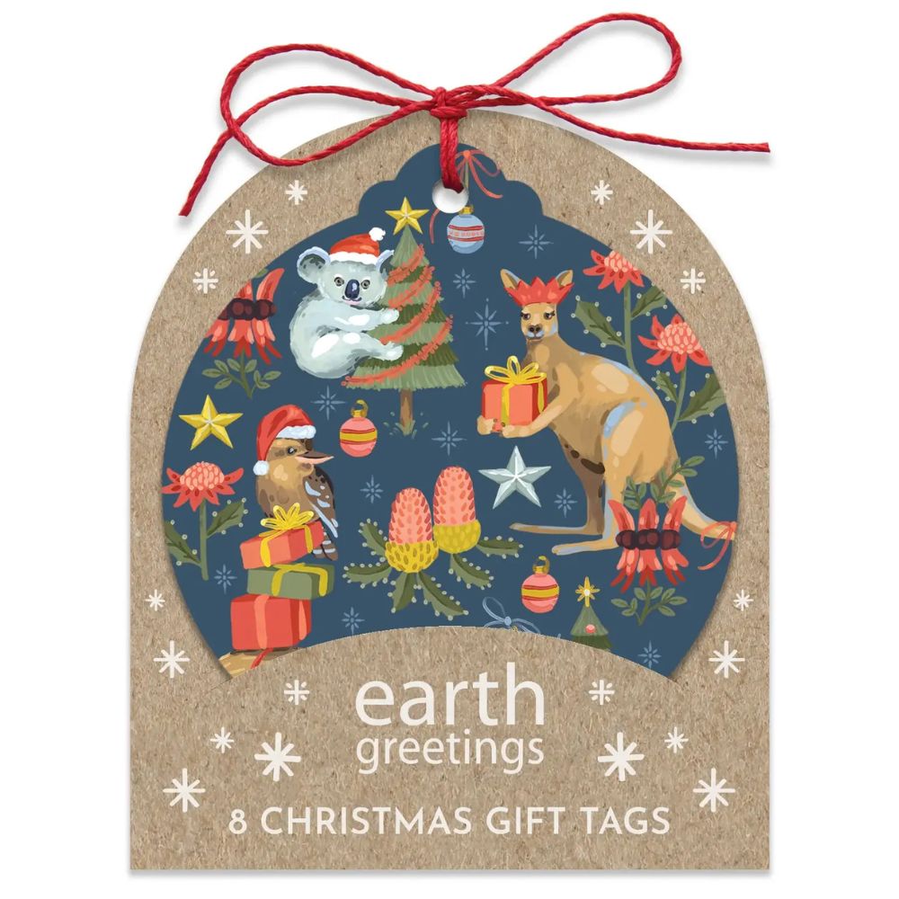 Earth Greetings Christmas Gift Tags Set of 8 - Christmas Creatures