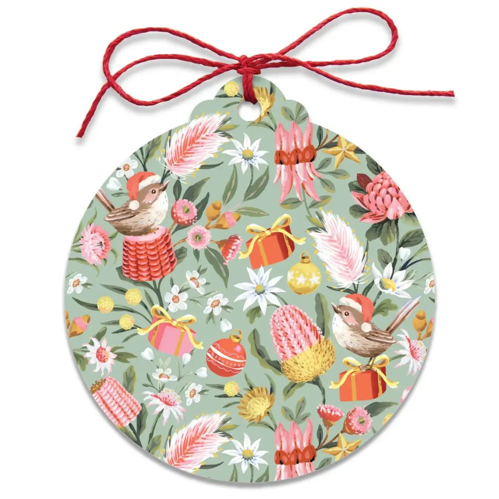 Earth Greetings Christmas Gift Tags Set of 8 - Festive Wrens