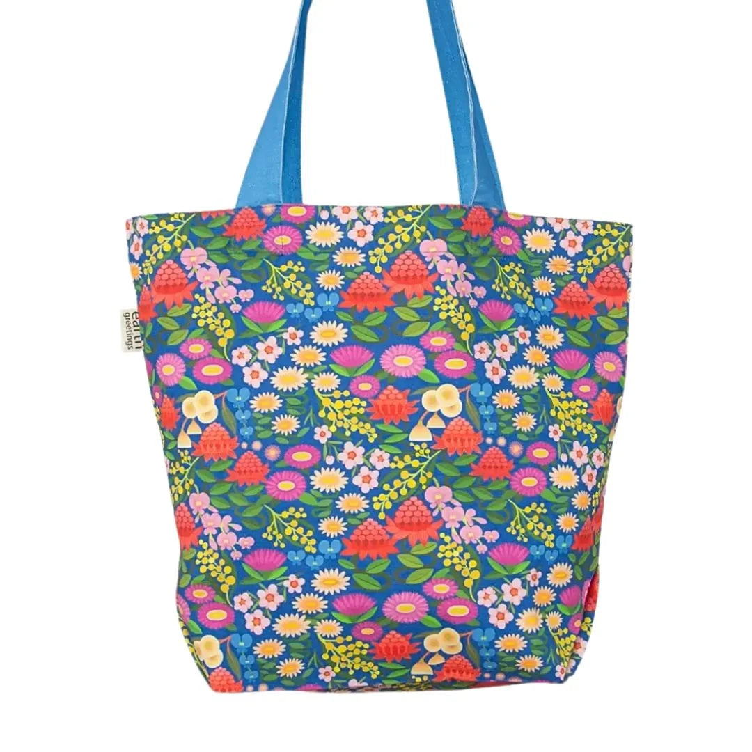 Earth Greetings Organic Cotton Tote Bag with Inner Pocket - Native Dance