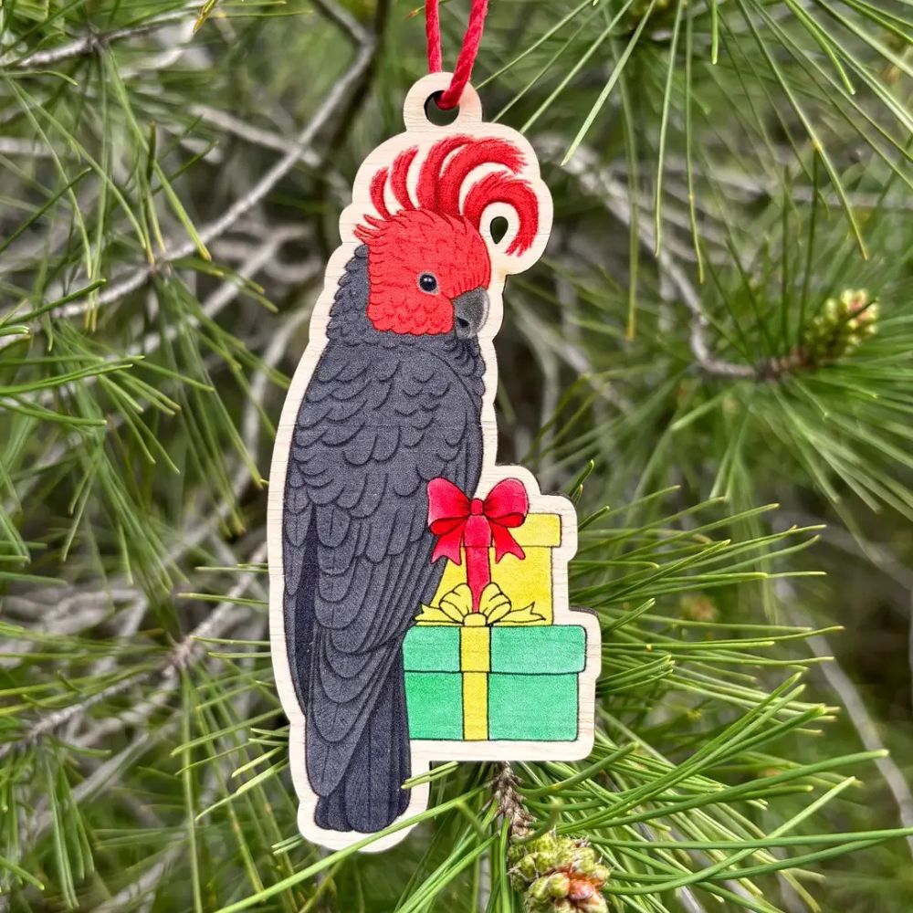 Earth Greetings Wooden Christmas Decoration - Gang-gang Cockatoo