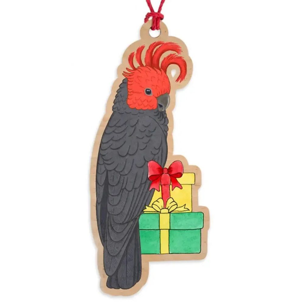 Earth Greetings Wooden Christmas Decoration - Gang-gang Cockatoo