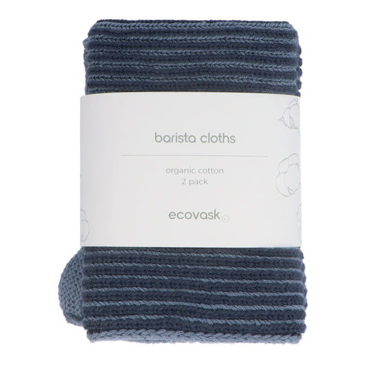 Ecovask Organic Cotton Barista Cloth 2pk - Navy