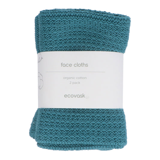 Ecovask Organic Cotton Face Cloth 2pk - Tasman