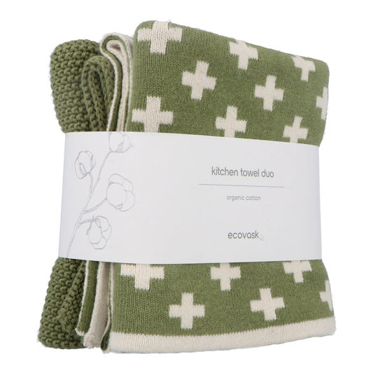 Ecovask Organic Cotton Kitchen Towel Duo