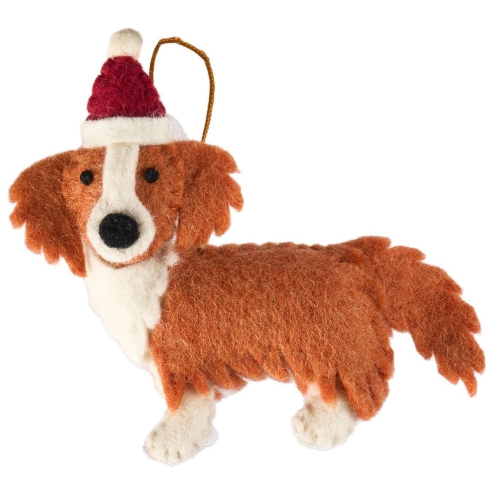 Fairtrade Felt Christmas Decoration - Border Collie