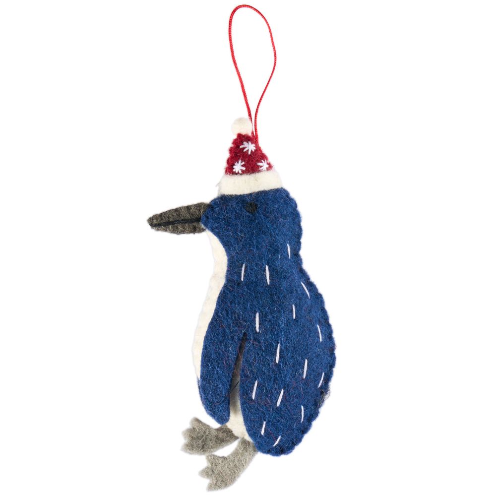 Fairtrade Felt Christmas Decoration - NZ Little Penguin