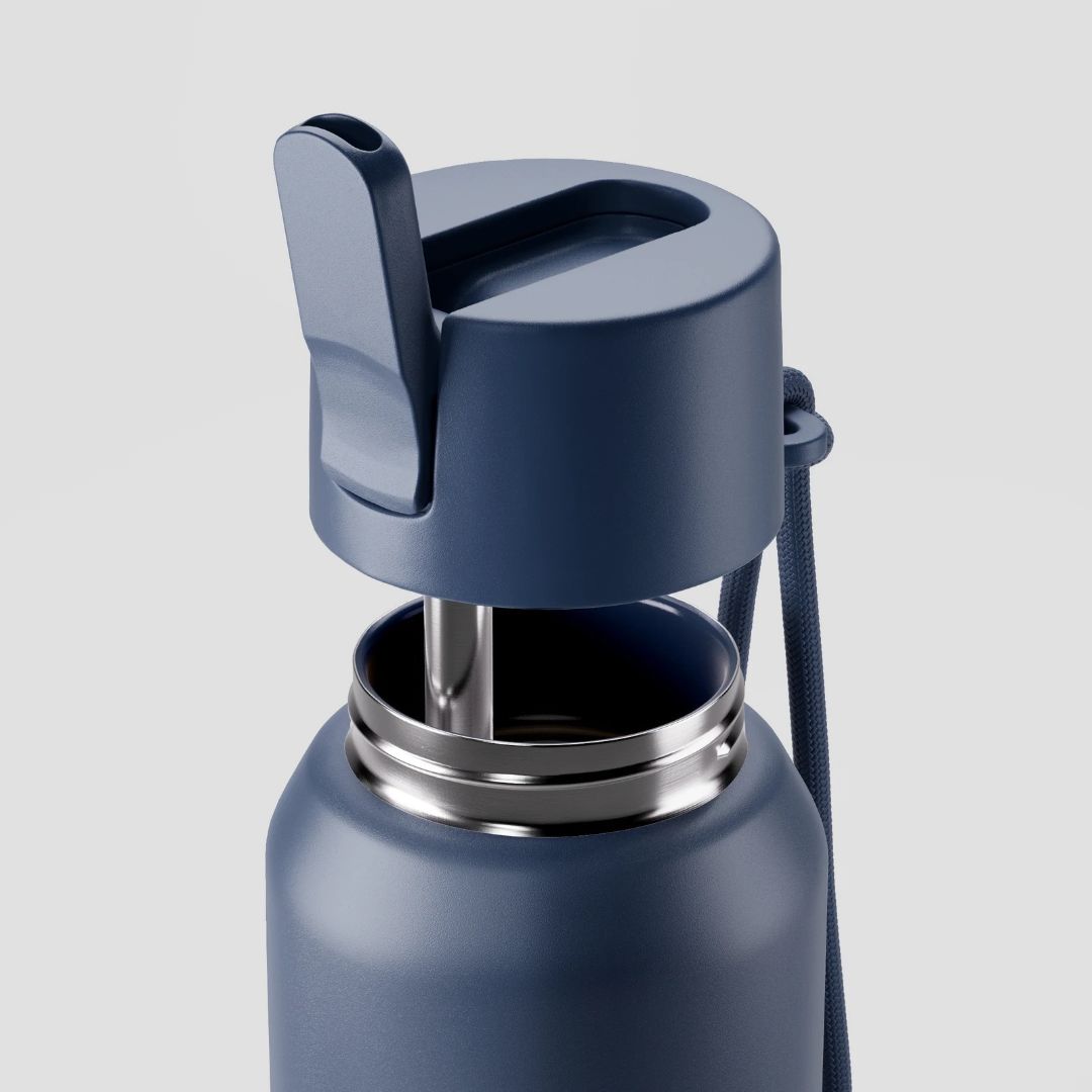 Fressko Insulated Stainless Steel Bottle Flip Straw Ceramic Lining 1L